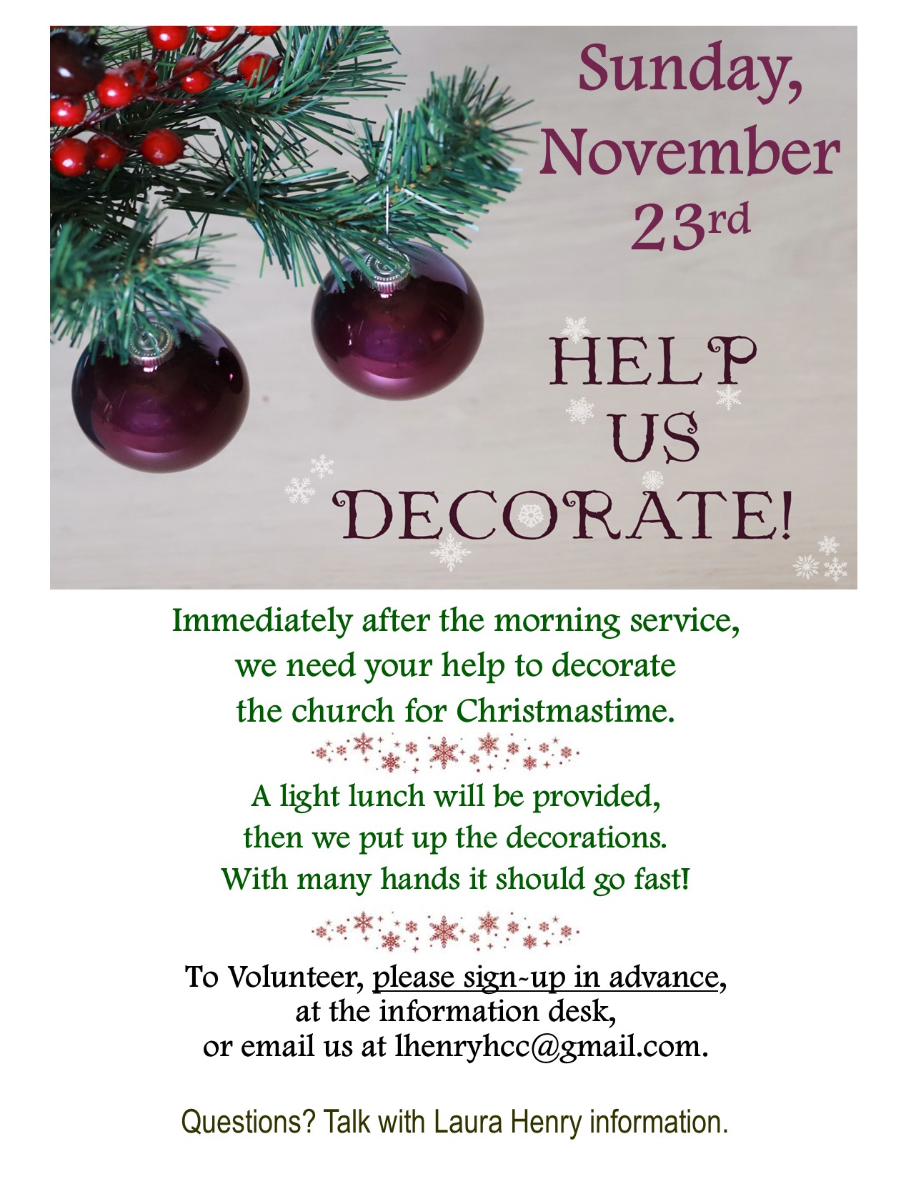 Decorating for Christmas